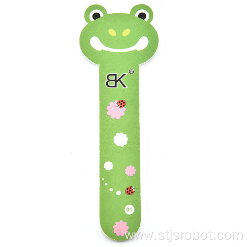 New Style Cute Double Sided Printed EVA frog Shape Sponge Nail File For Nail Tool